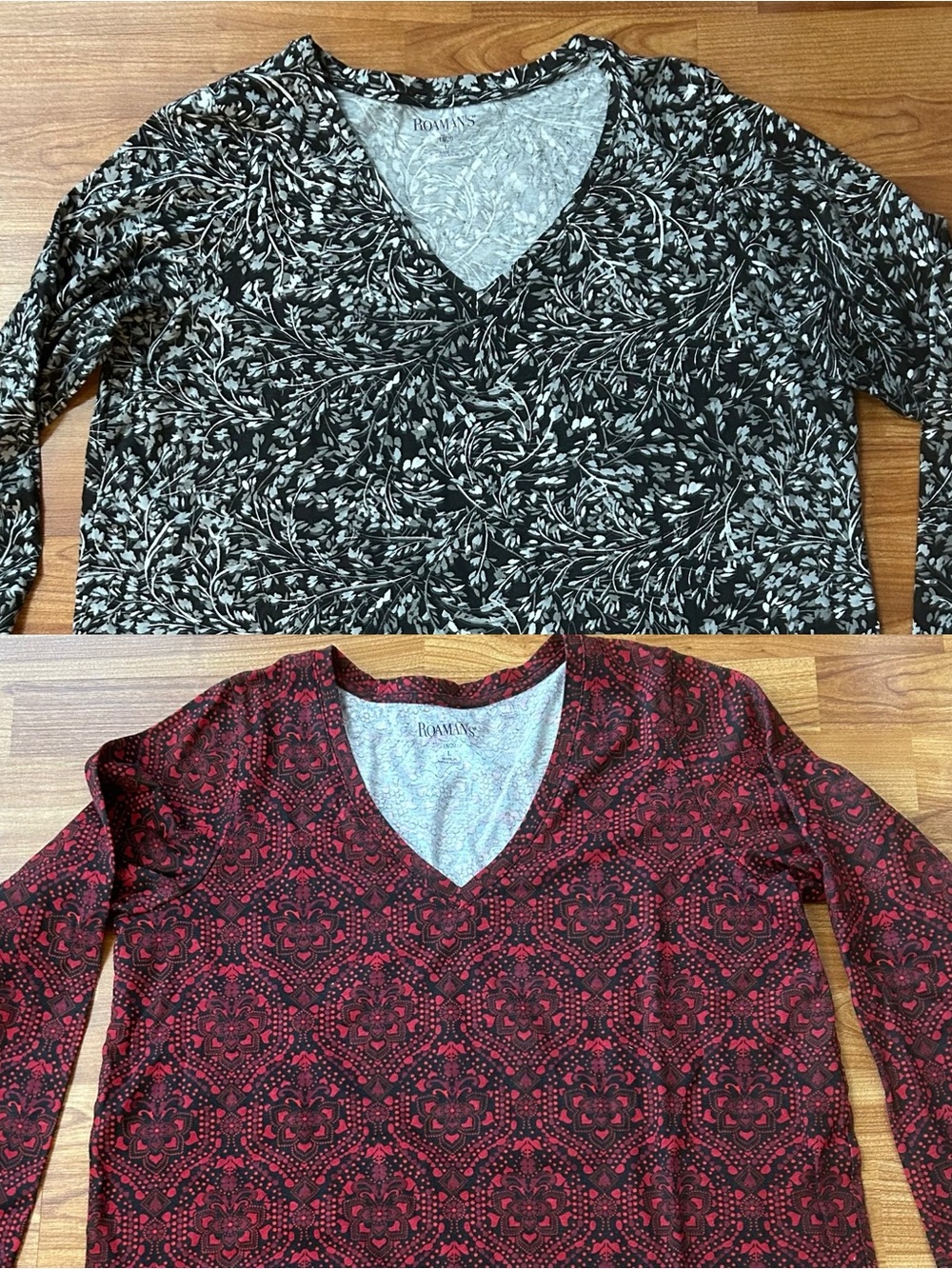 4/$15 Two Roaman’s v-neck tops